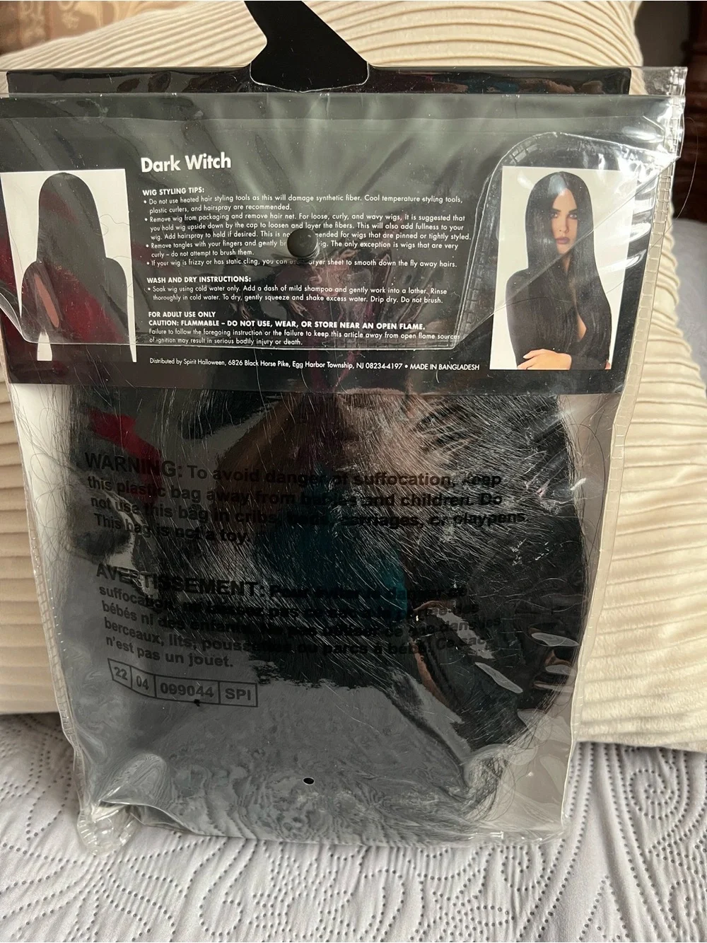 Spirit Dark Witch Long Black Costume Wig